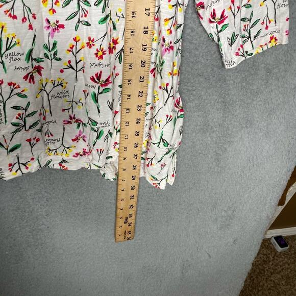 Lands End womens 2X quarter sleeve floral tshirt top colorful casual lightweight - Picture 9 of 10